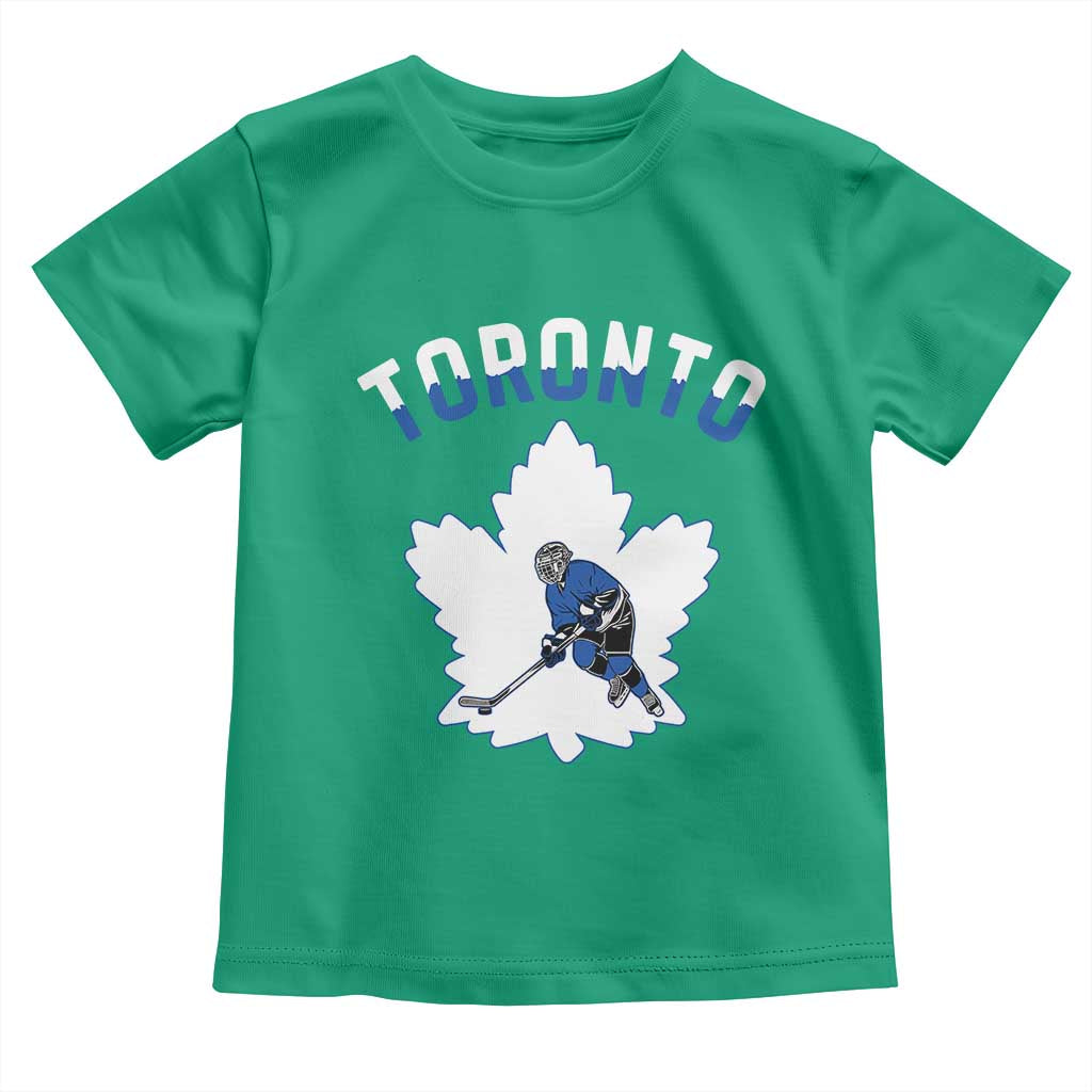 Toronto Ice Hockey Player Toddler T Shirt Canadian Winter Sport - Wonder Print Shop