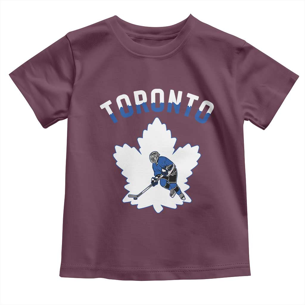 Toronto Ice Hockey Player Toddler T Shirt Canadian Winter Sport - Wonder Print Shop