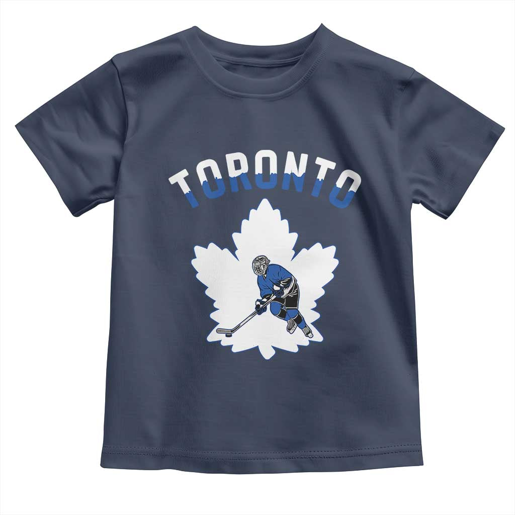 Toronto Ice Hockey Player Toddler T Shirt Canadian Winter Sport - Wonder Print Shop