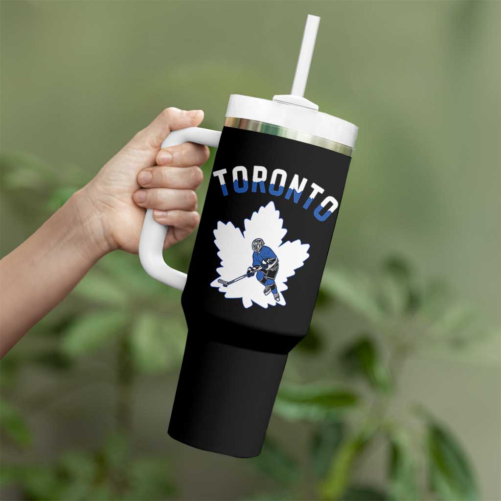 Toronto Ice Hockey Player Tumbler With Handle Canadian Winter Sport - Wonder Print Shop