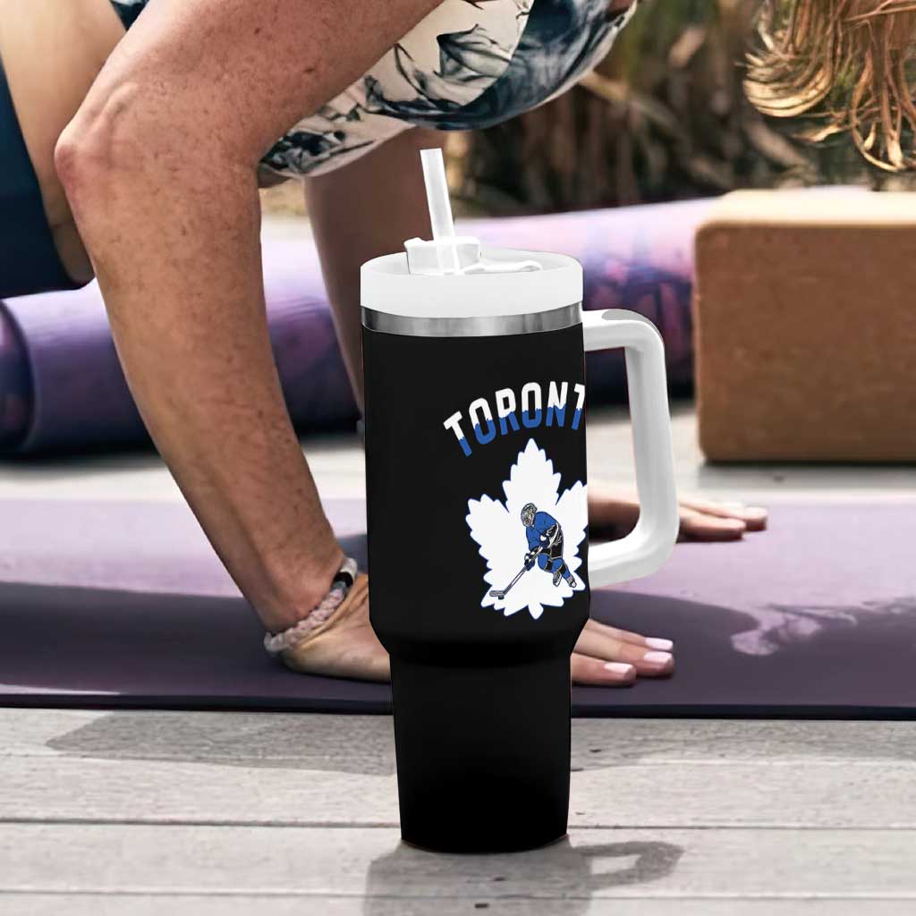 Toronto Ice Hockey Player Tumbler With Handle Canadian Winter Sport - Wonder Print Shop