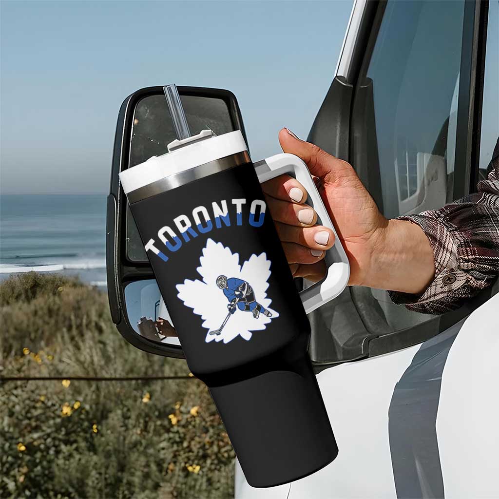 Toronto Ice Hockey Player Tumbler With Handle Canadian Winter Sport - Wonder Print Shop