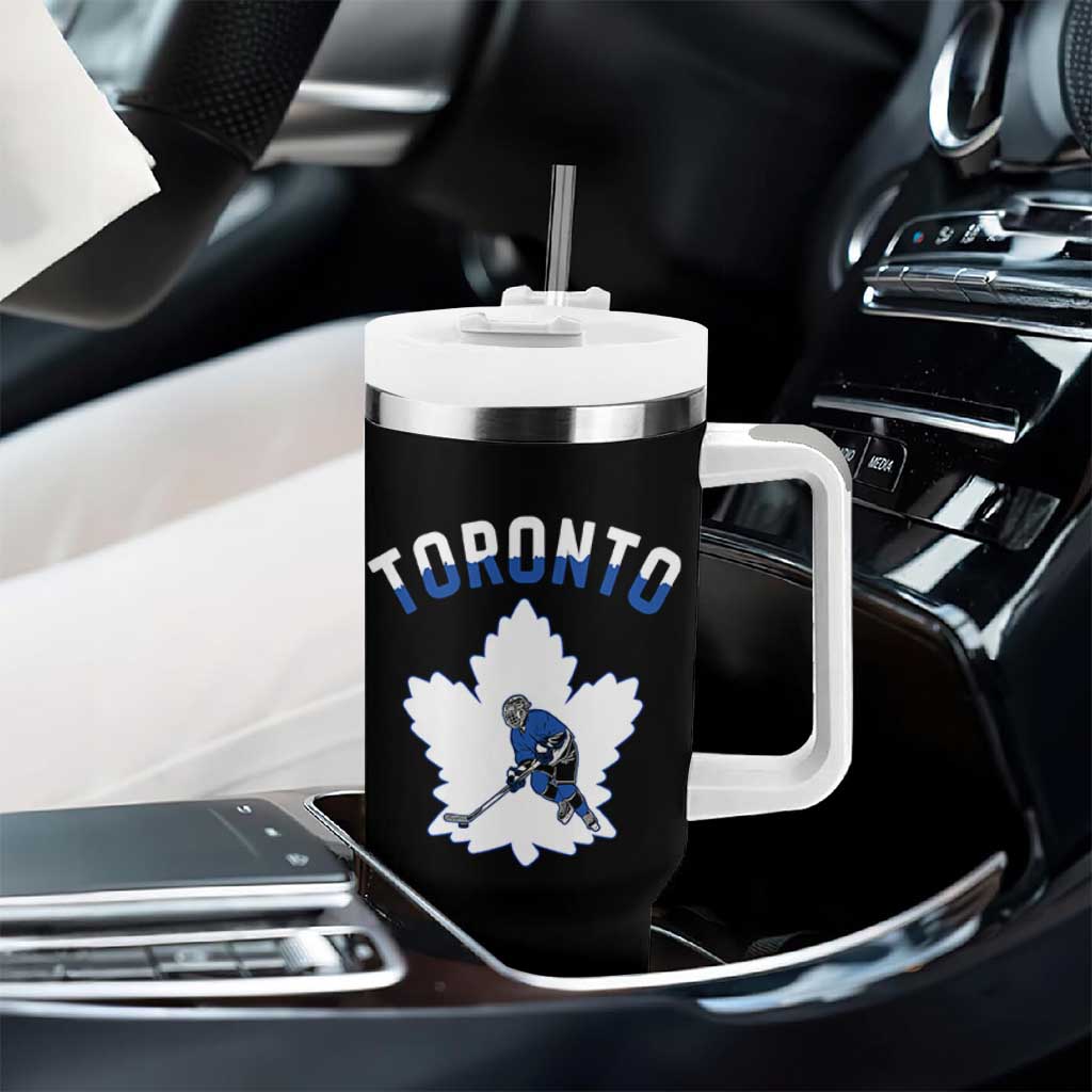Toronto Ice Hockey Player Tumbler With Handle Canadian Winter Sport - Wonder Print Shop