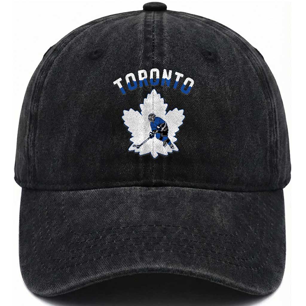 Toronto Ice Hockey Player Washed Cotton Baseball Cap Canadian Winter Sport