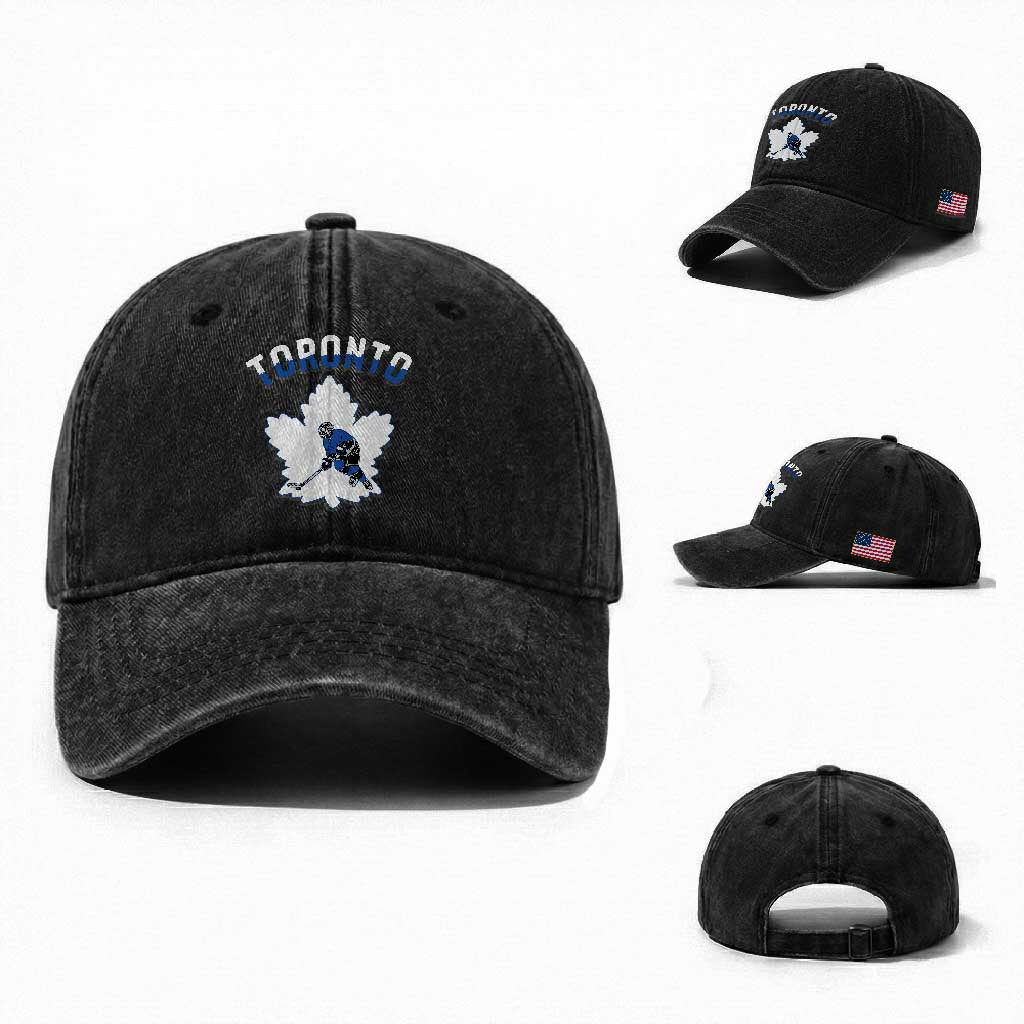Toronto Ice Hockey Player Washed Cotton Baseball Cap Canadian Winter Sport