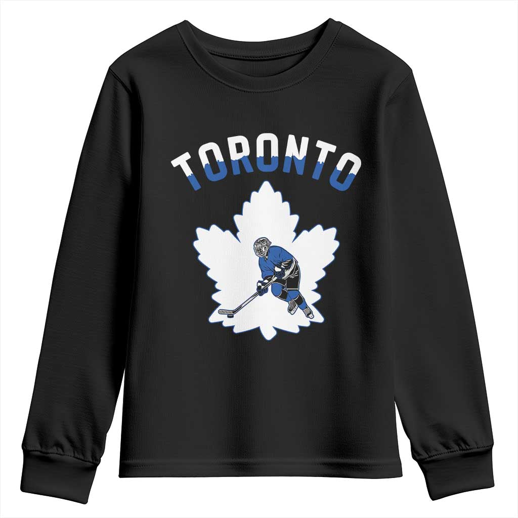 Toronto Ice Hockey Player Youth Sweatshirt Canadian Winter Sport - Wonder Print Shop