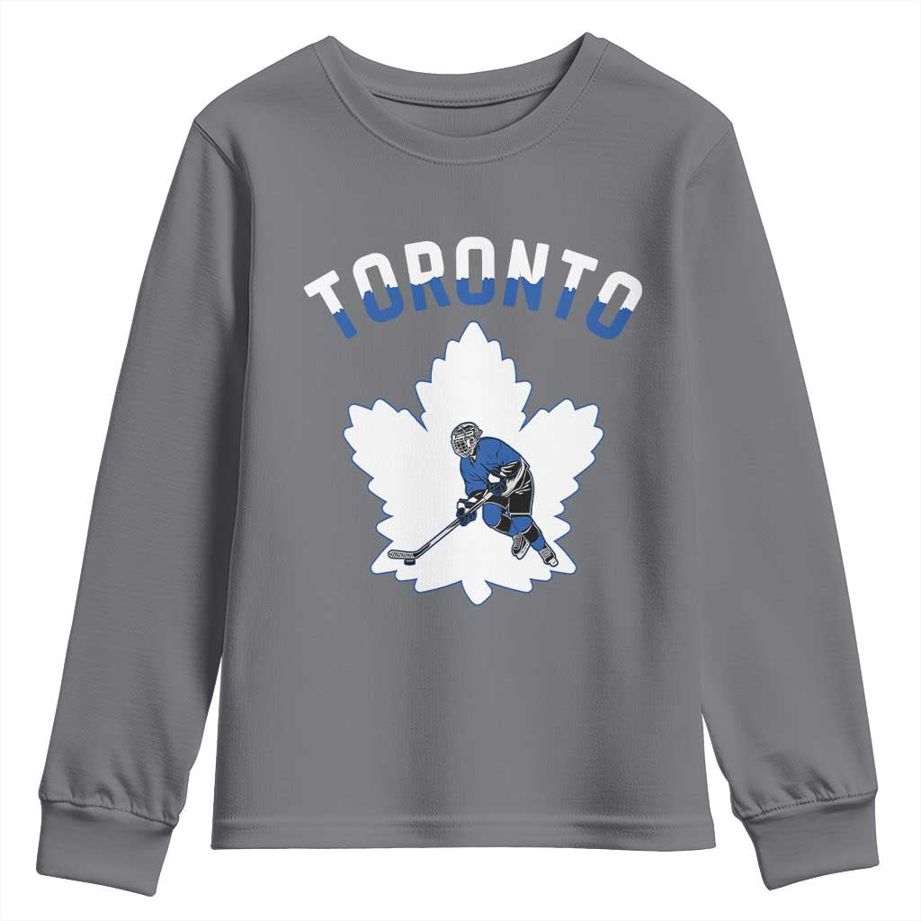 Toronto Ice Hockey Player Youth Sweatshirt Canadian Winter Sport - Wonder Print Shop