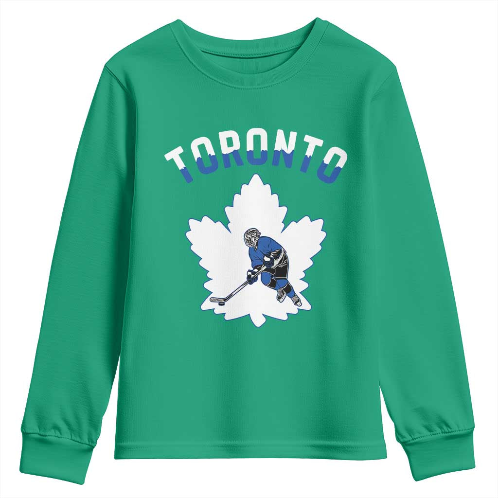 Toronto Ice Hockey Player Youth Sweatshirt Canadian Winter Sport - Wonder Print Shop