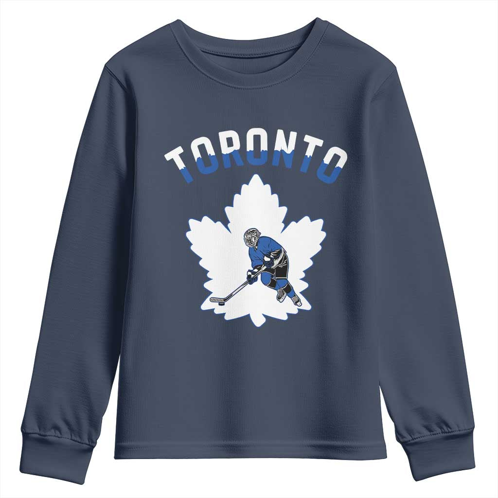 Toronto Ice Hockey Player Youth Sweatshirt Canadian Winter Sport - Wonder Print Shop