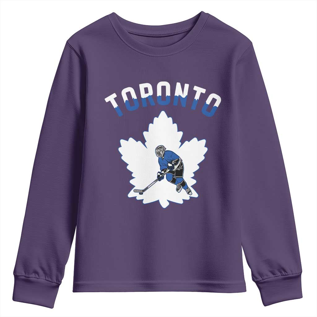 Toronto Ice Hockey Player Youth Sweatshirt Canadian Winter Sport - Wonder Print Shop