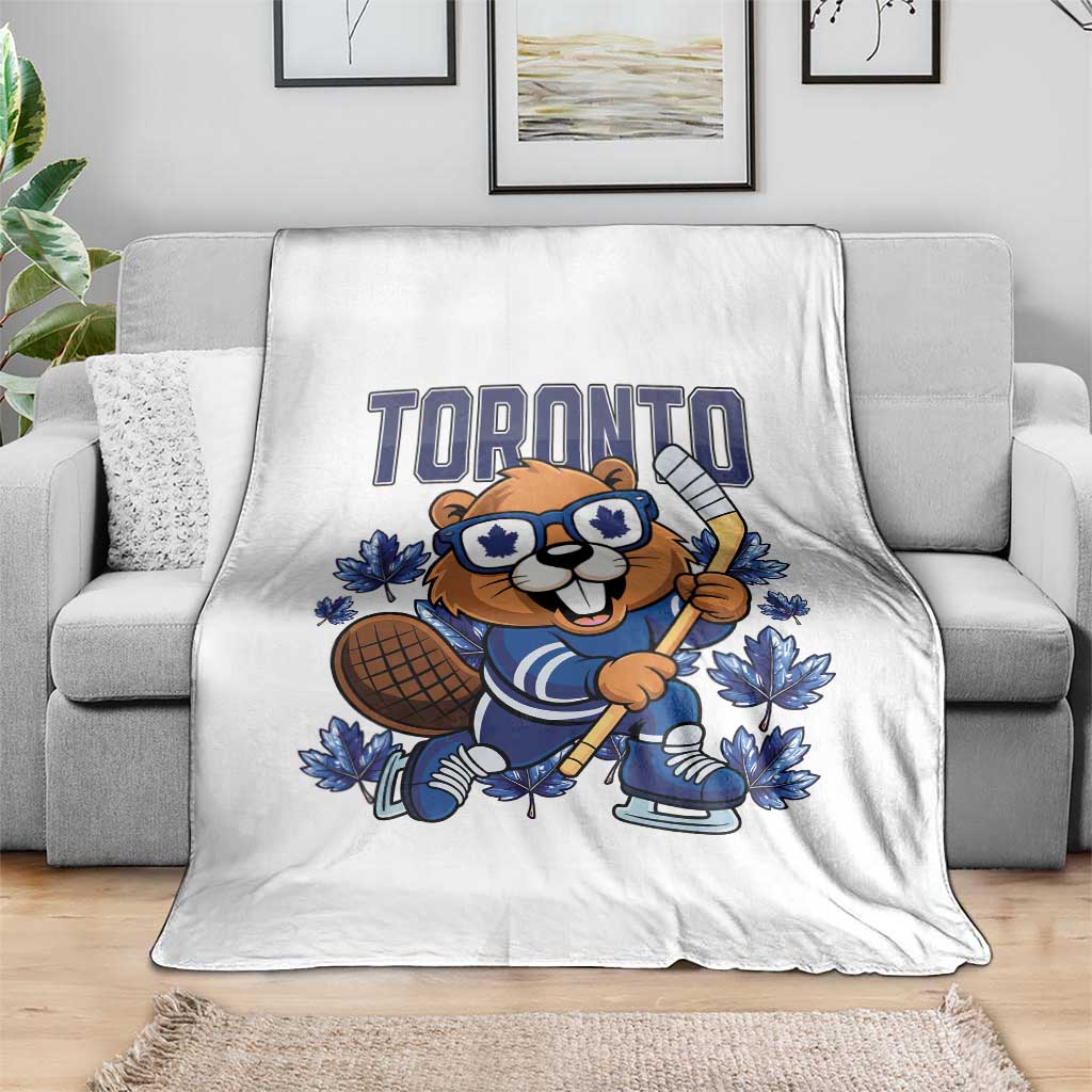 Toronto Ice Hockey Beaver Throw Blanket Canadian Pride Gift - Wonder Print Shop