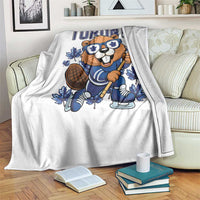 Toronto Ice Hockey Beaver Throw Blanket Canadian Pride Gift - Wonder Print Shop