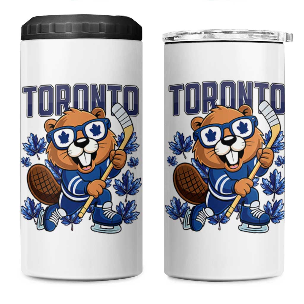 Toronto Ice Hockey Beaver 4 in 1 Can Cooler Tumbler Canadian Pride Gift - Wonder Print Shop