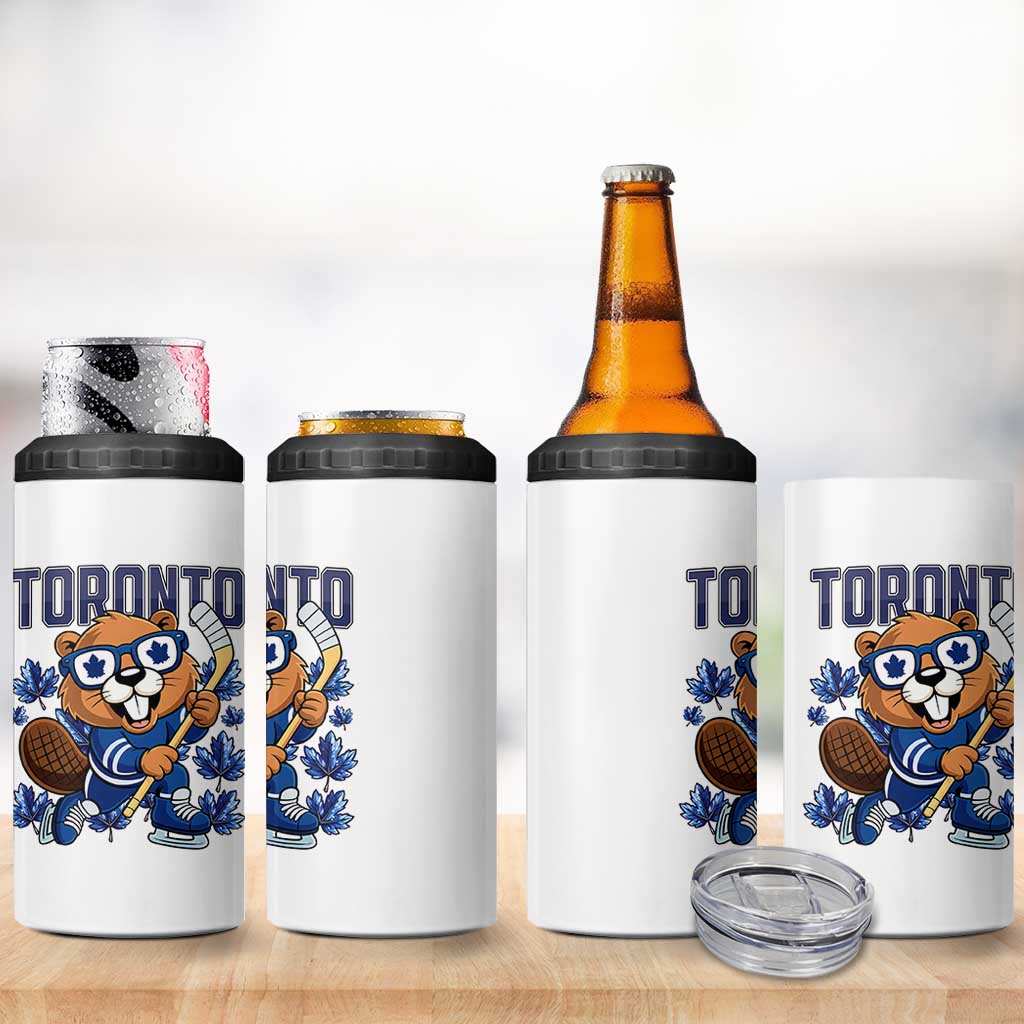 Toronto Ice Hockey Beaver 4 in 1 Can Cooler Tumbler Canadian Pride Gift - Wonder Print Shop