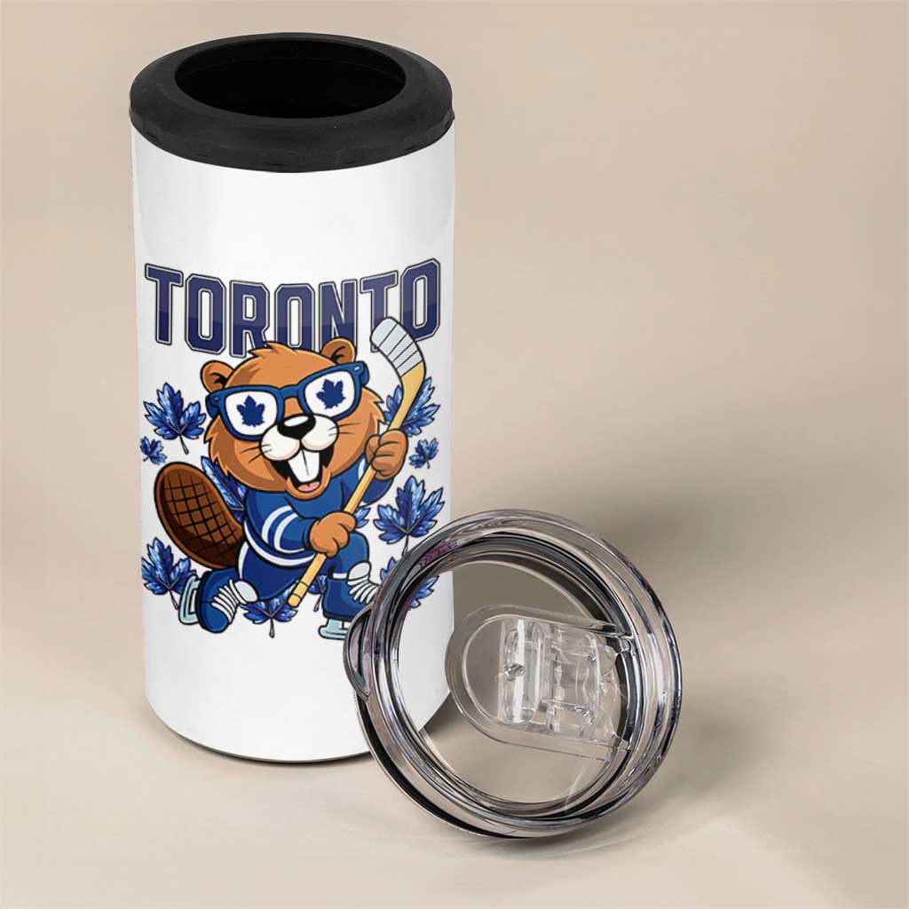 Toronto Ice Hockey Beaver 4 in 1 Can Cooler Tumbler Canadian Pride Gift - Wonder Print Shop