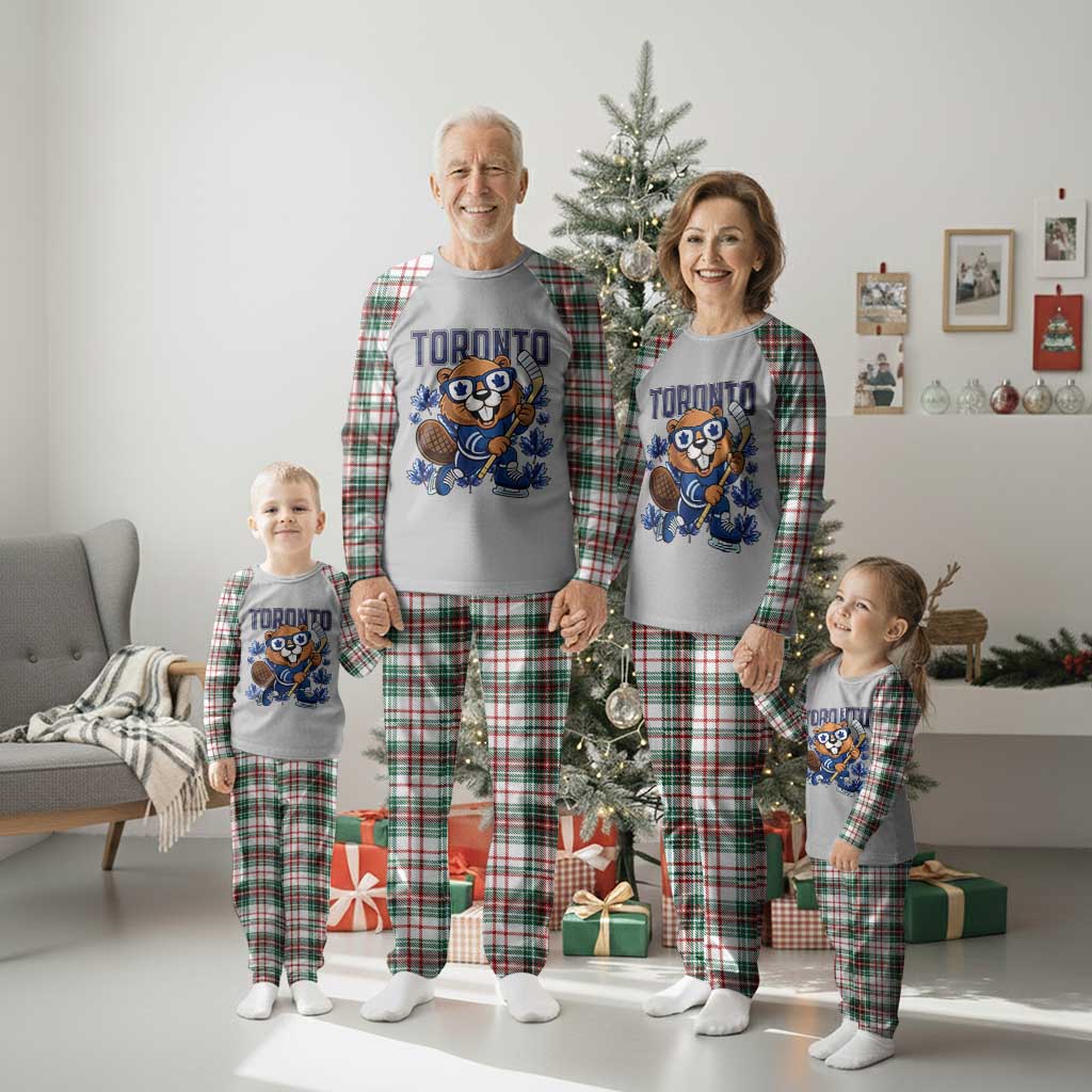 Toronto Ice Hockey Beaver Plaid Pajama Set Canadian Pride Gift - Wonder Print Shop