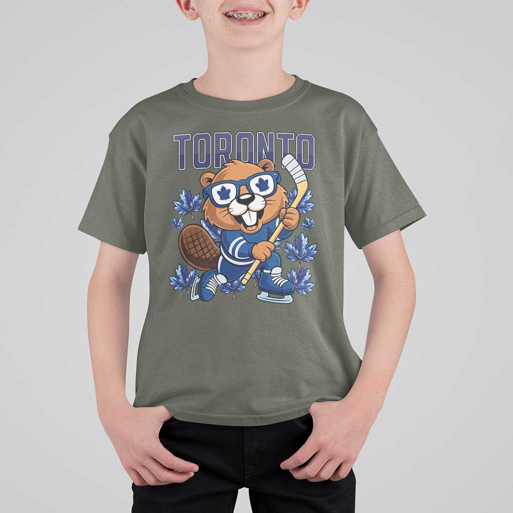 Toronto Ice Hockey Beaver T Shirt For Kid Canadian Pride Gift - Wonder Print Shop