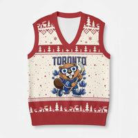Toronto Ice Hockey Beaver V-Neck Knit Sweater Vest Canadian Pride Gift - Wonder Print Shop