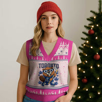 Toronto Ice Hockey Beaver V-Neck Knit Sweater Vest Canadian Pride Gift - Wonder Print Shop
