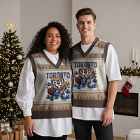 Toronto Ice Hockey Beaver V-Neck Knit Sweater Vest Canadian Pride Gift - Wonder Print Shop