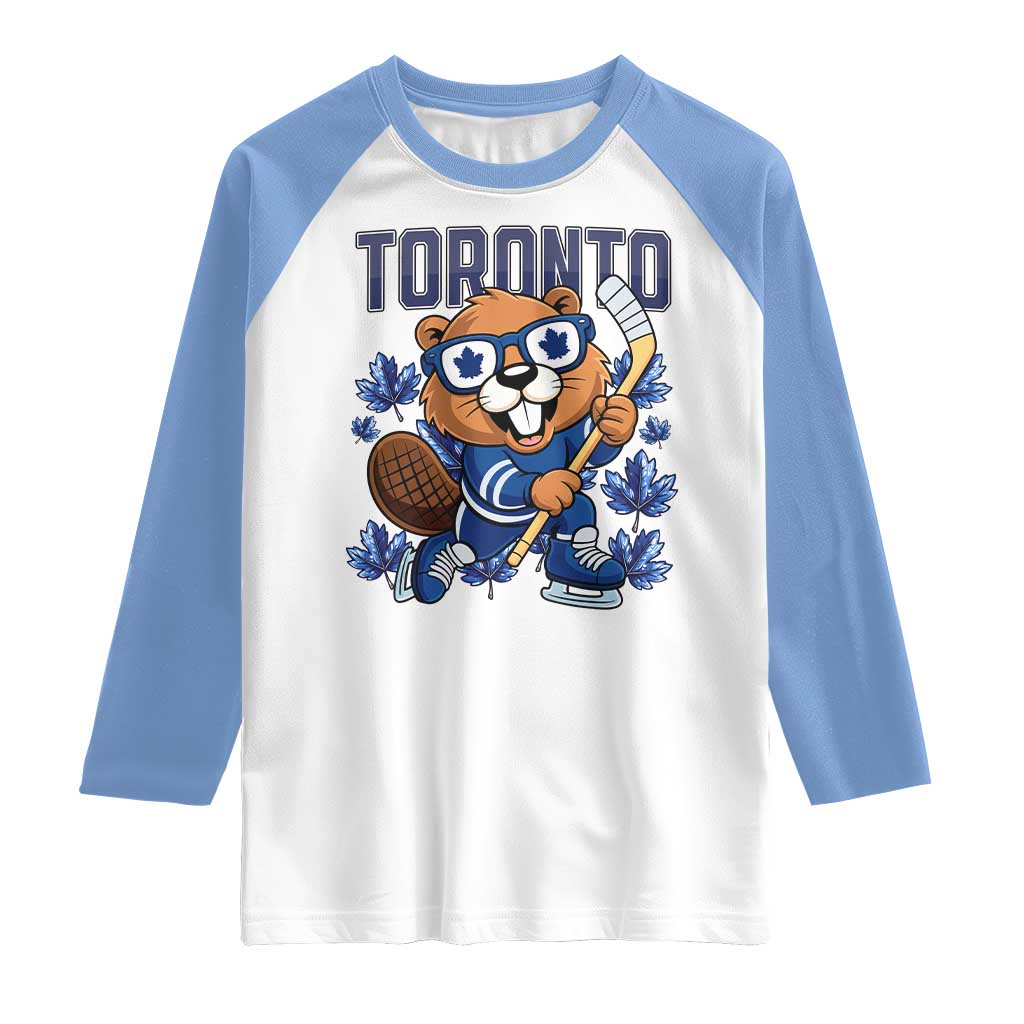 Toronto Ice Hockey Beaver Raglan Shirt Canadian Pride Gift - Wonder Print Shop