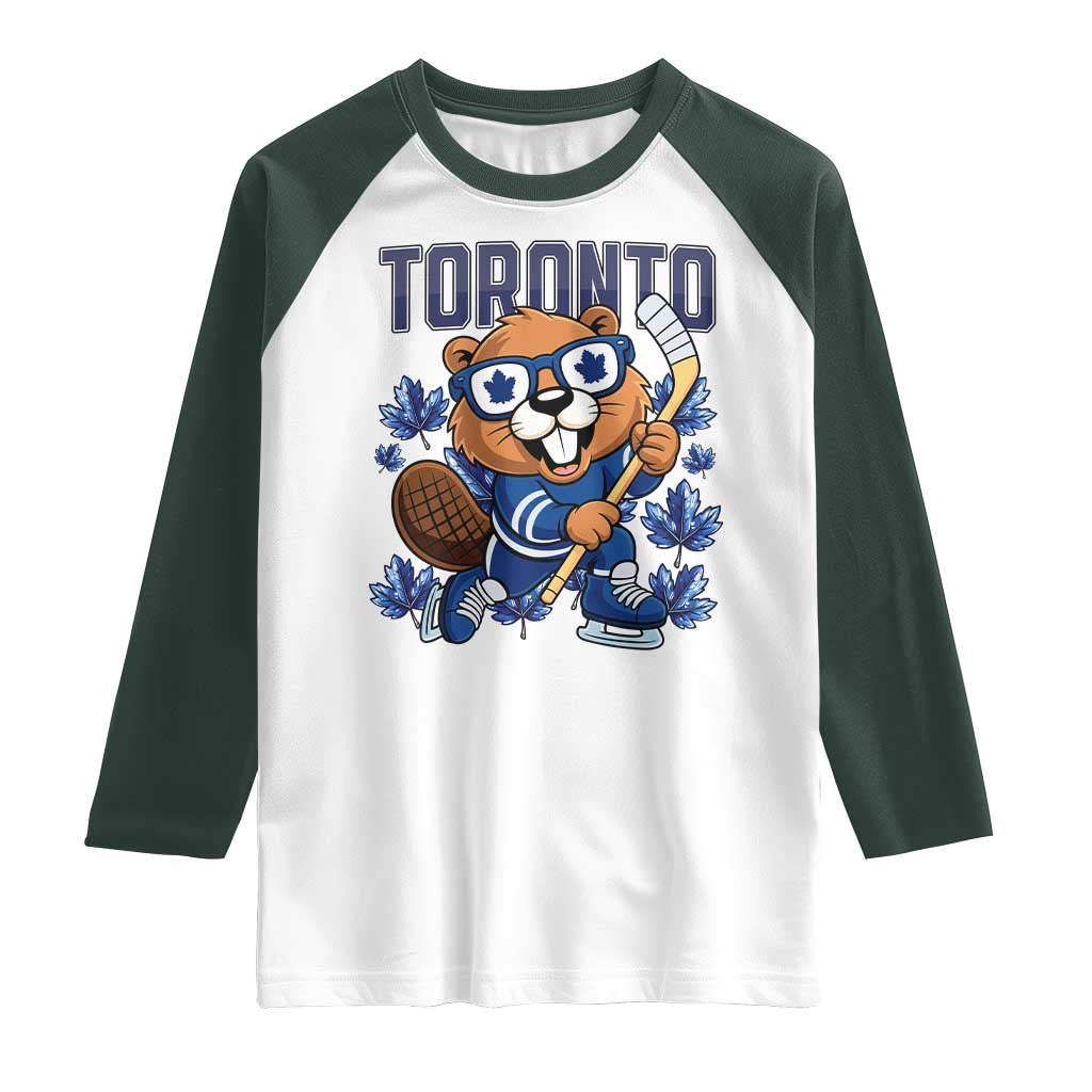 Toronto Ice Hockey Beaver Raglan Shirt Canadian Pride Gift - Wonder Print Shop