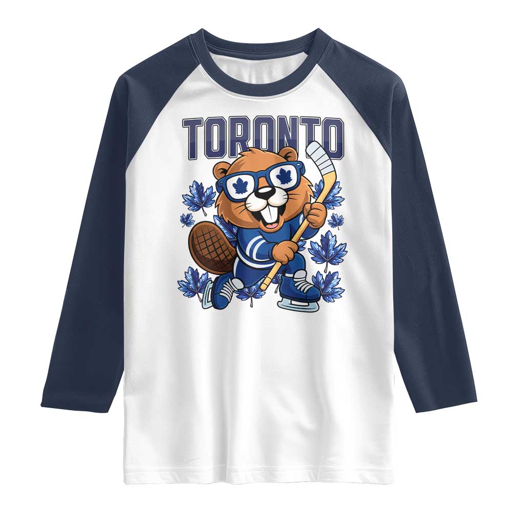 Toronto Ice Hockey Beaver Raglan Shirt Canadian Pride Gift - Wonder Print Shop