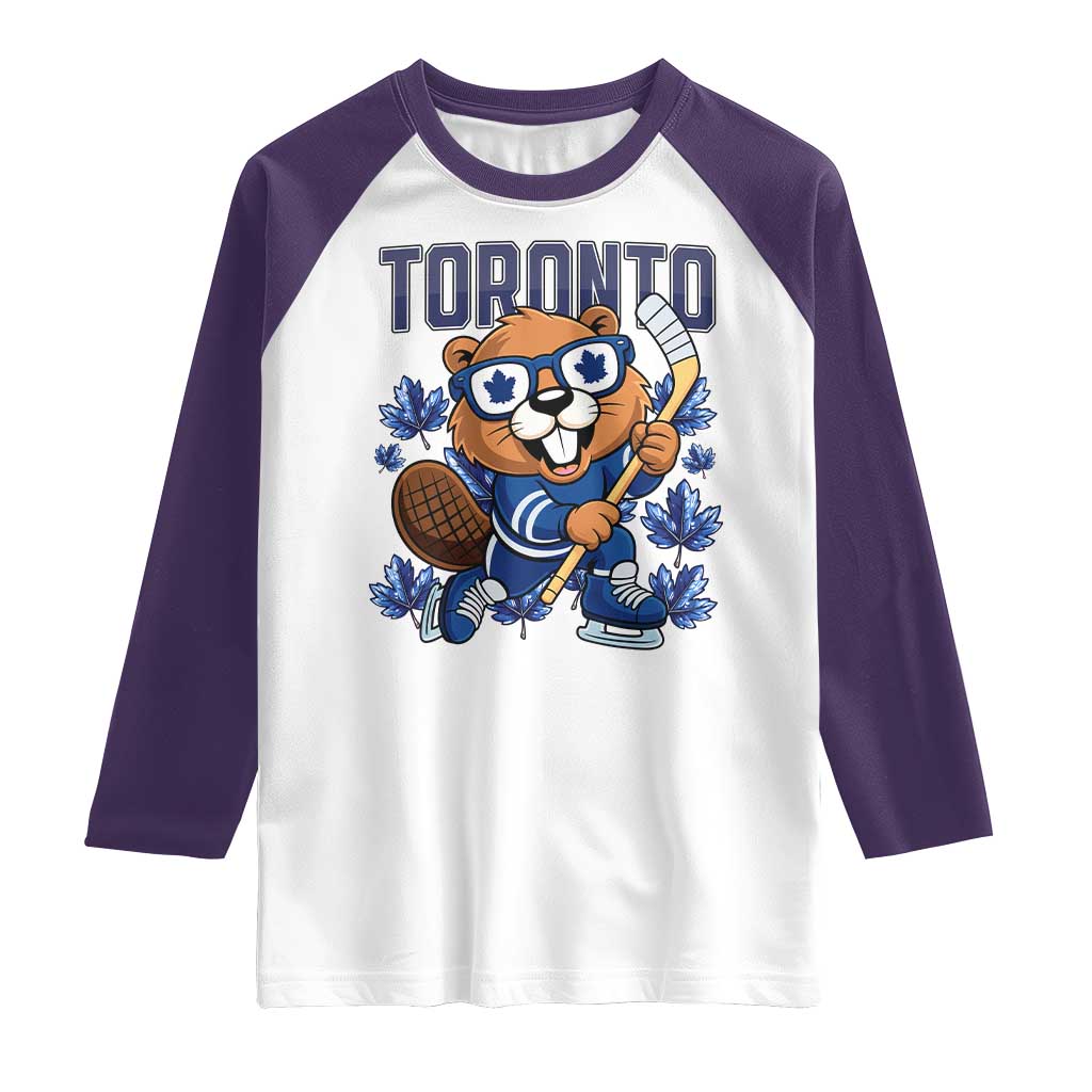 Toronto Ice Hockey Beaver Raglan Shirt Canadian Pride Gift - Wonder Print Shop