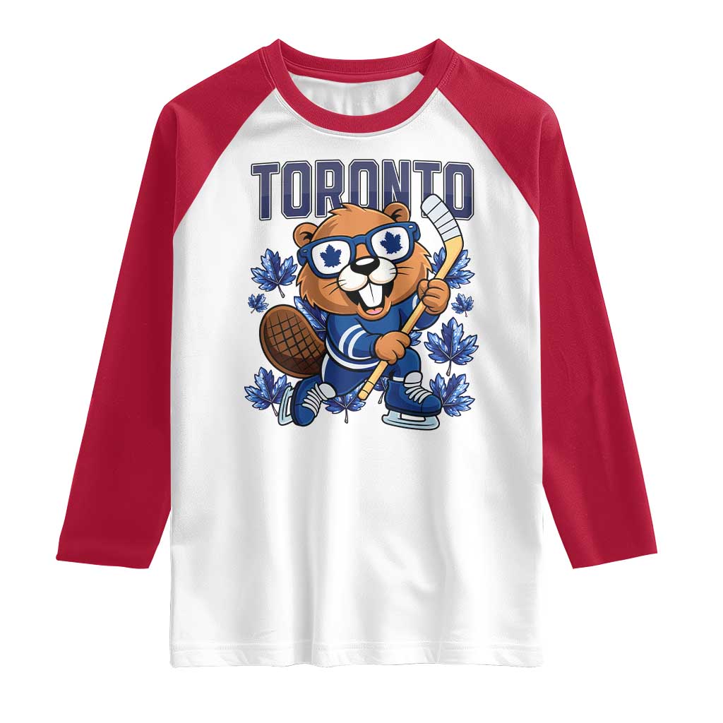 Toronto Ice Hockey Beaver Raglan Shirt Canadian Pride Gift - Wonder Print Shop