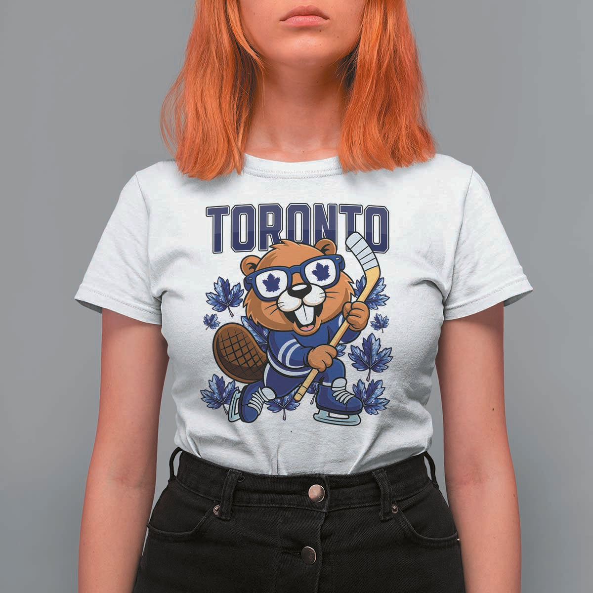 Toronto Ice Hockey Beaver T Shirt For Women Canadian Pride Gift - Wonder Print Shop