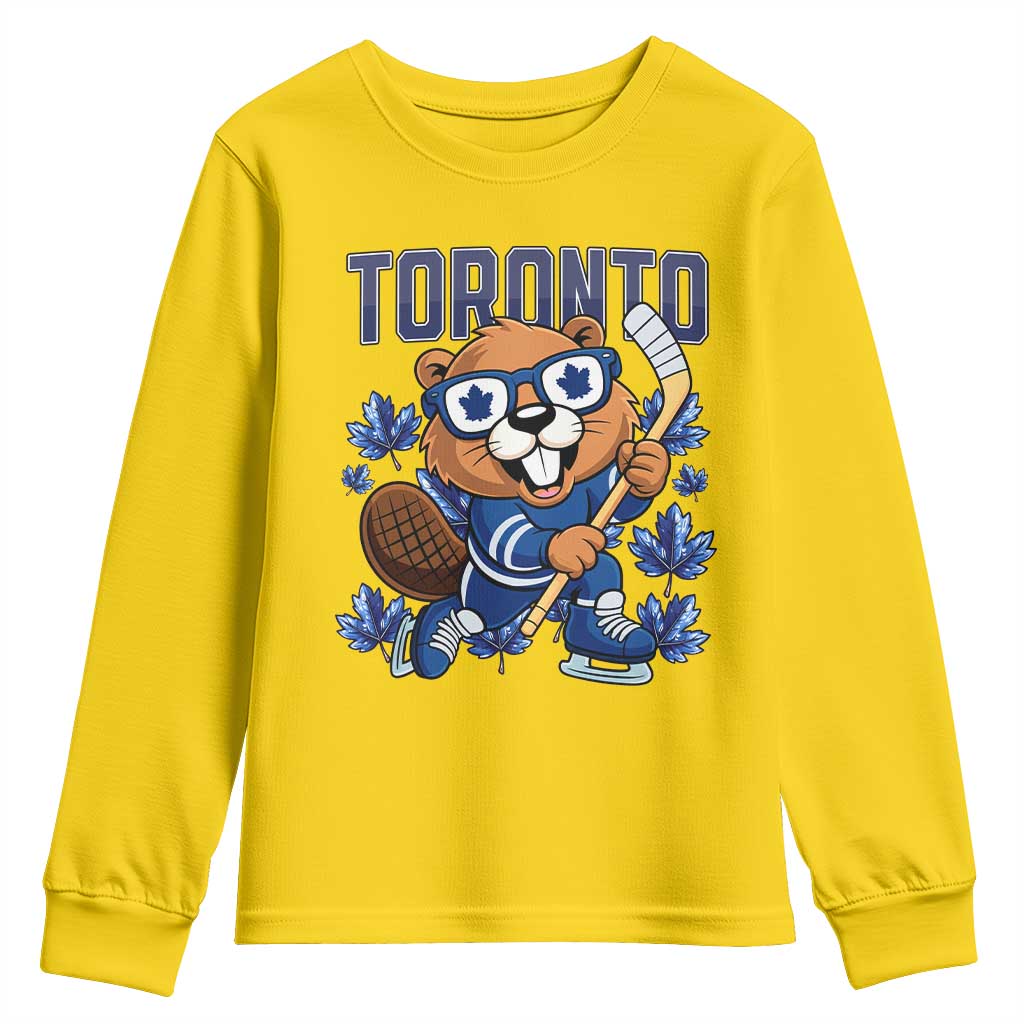 Toronto Ice Hockey Beaver Youth Sweatshirt Canadian Pride Gift - Wonder Print Shop