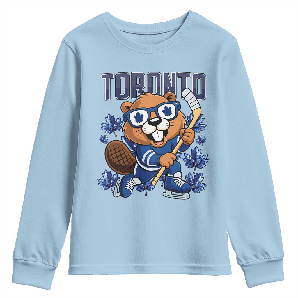 Toronto Ice Hockey Beaver Youth Sweatshirt Canadian Pride Gift - Wonder Print Shop