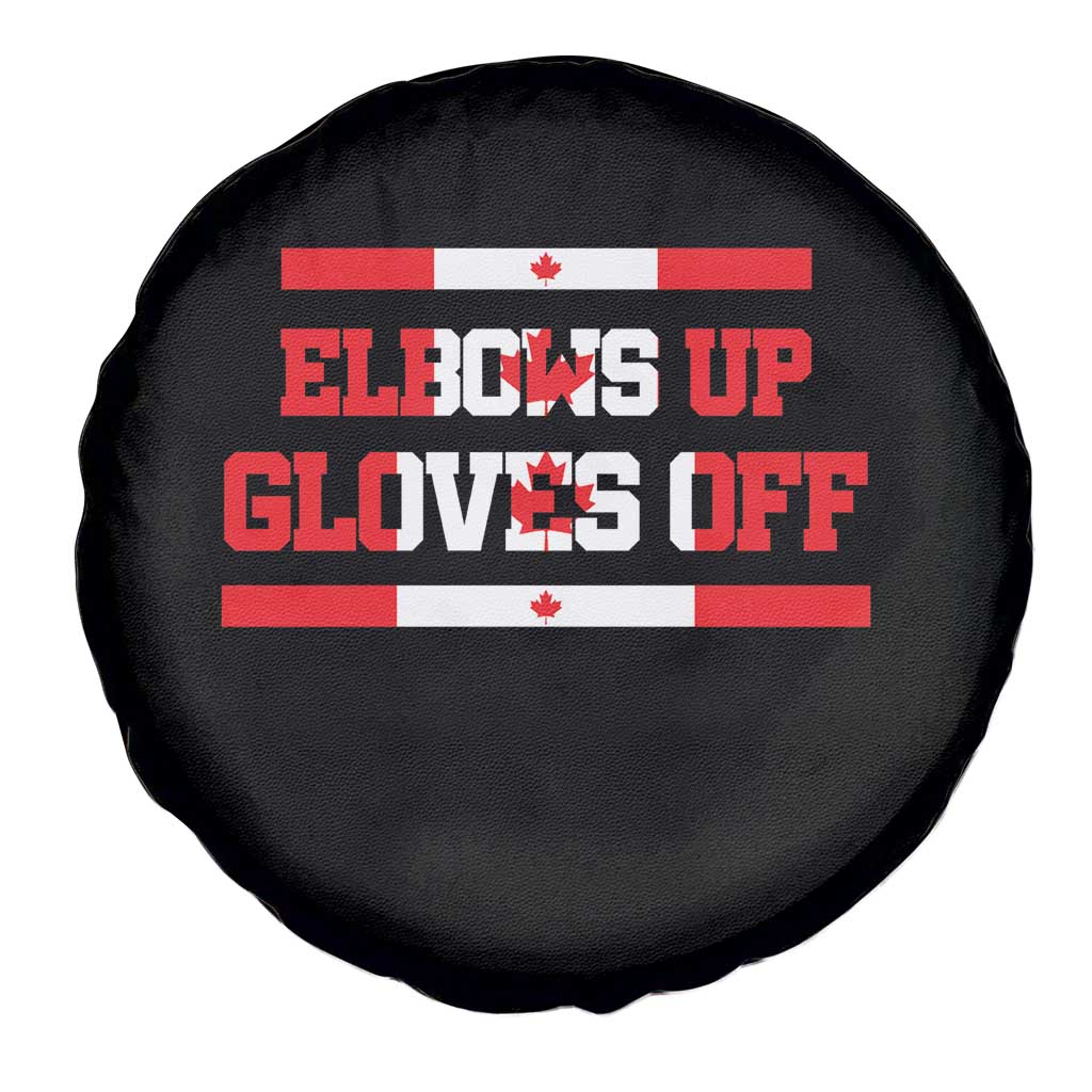 Elbows Up Gloves Off Spare Tire Cover Canadian Ice Hockey Lover Gift - Wonder Print Shop