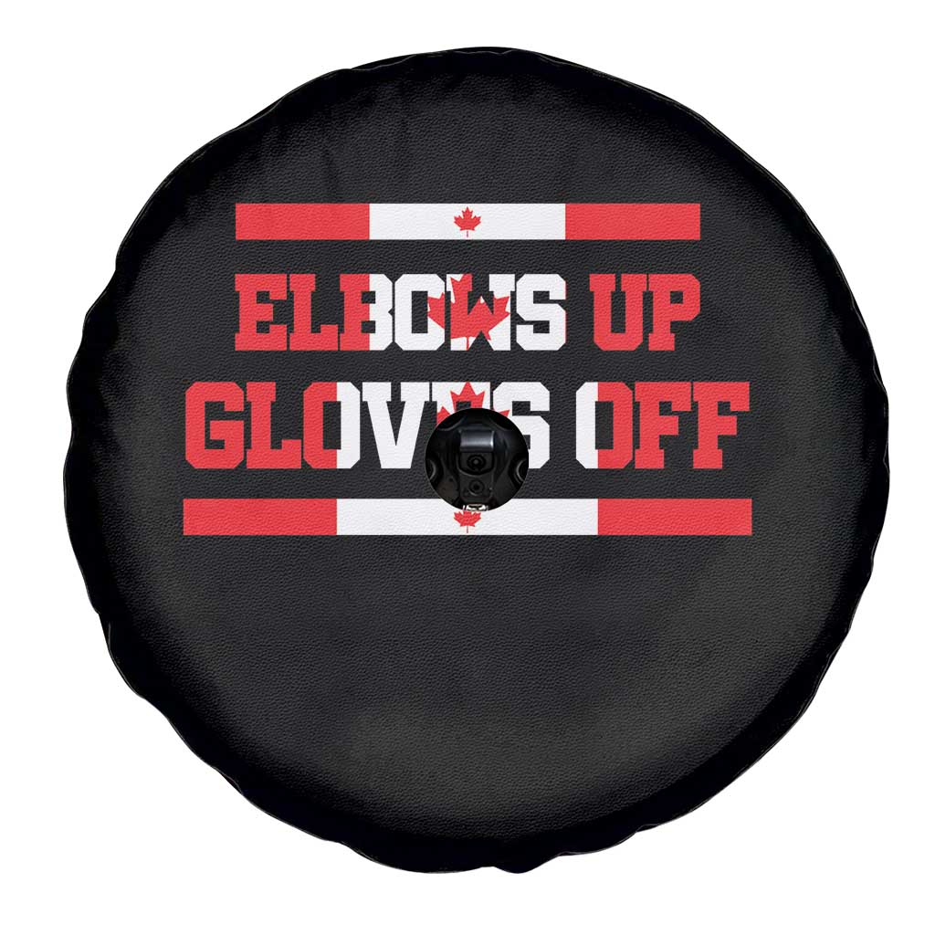 Elbows Up Gloves Off Spare Tire Cover Canadian Ice Hockey Lover Gift - Wonder Print Shop