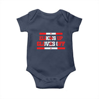 Elbows Up Gloves Off Baby Onesie Canadian Ice Hockey Lover Gift - Wonder Print Shop