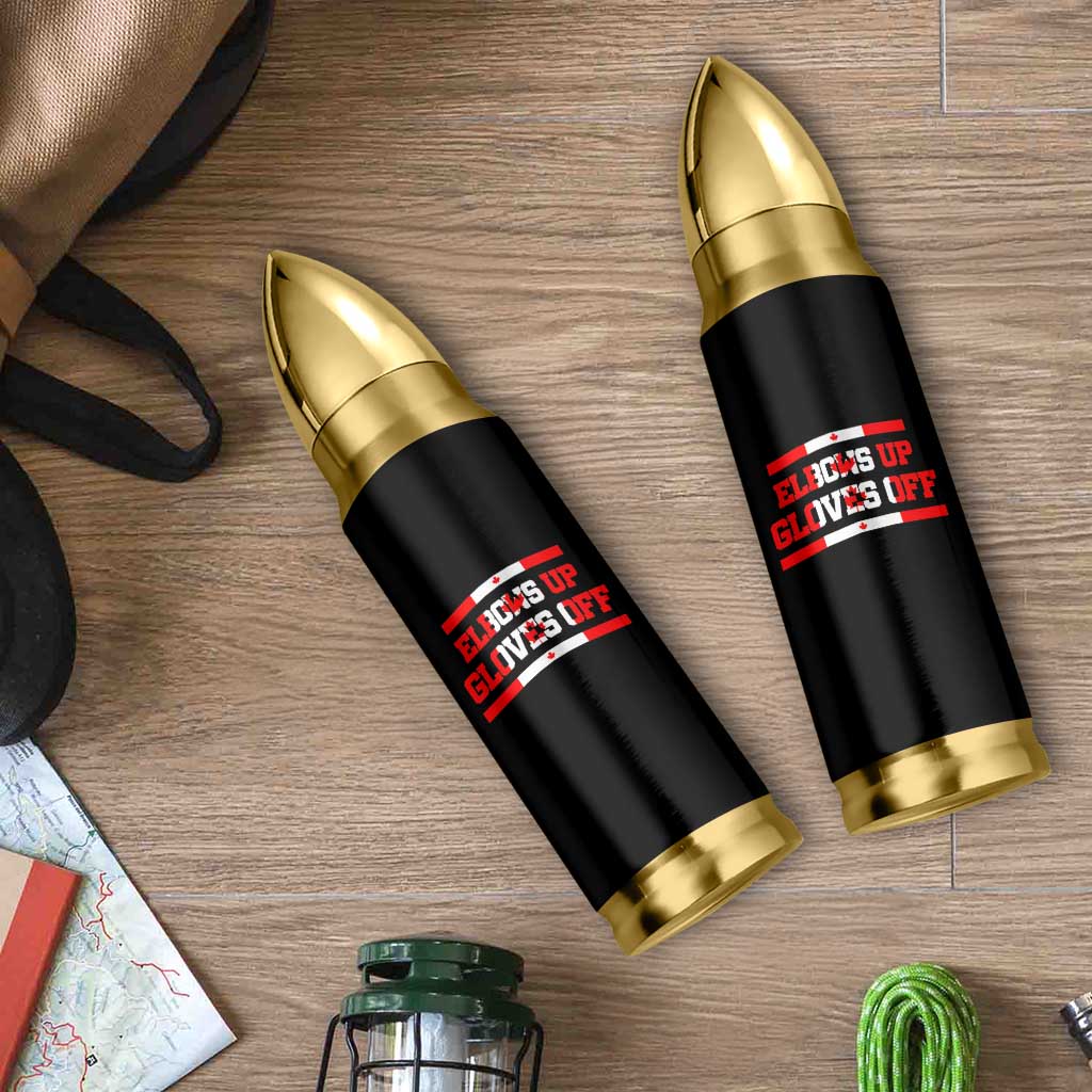 Elbows Up Gloves Off Bullet Tumbler Canadian Ice Hockey Lover Gift - Wonder Print Shop