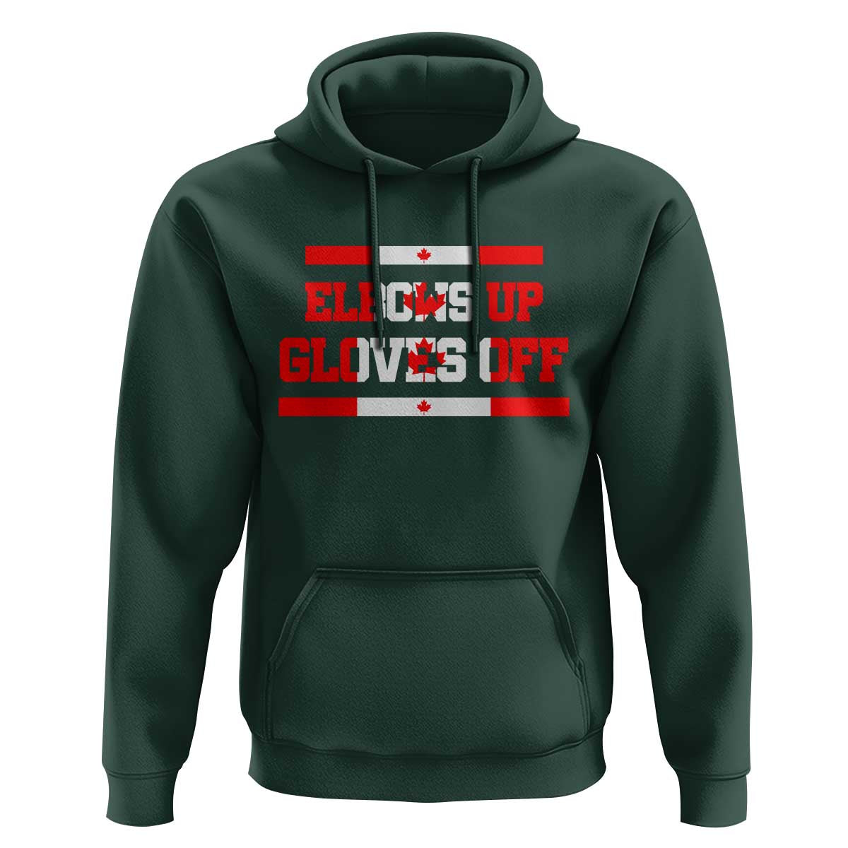 Elbows Up Gloves Off Hoodie Canadian Ice Hockey Lover Gift - Wonder Print Shop
