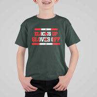 Elbows Up Gloves Off T Shirt For Kid Canadian Ice Hockey Lover Gift - Wonder Print Shop