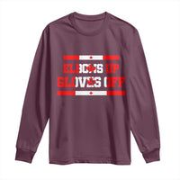 Elbows Up Gloves Off Long Sleeve Shirt Canadian Ice Hockey Lover Gift - Wonder Print Shop