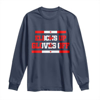 Elbows Up Gloves Off Long Sleeve Shirt Canadian Ice Hockey Lover Gift - Wonder Print Shop