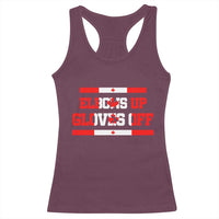 Elbows Up Gloves Off Racerback Tank Top Canadian Ice Hockey Lover Gift - Wonder Print Shop