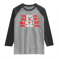 Elbows Up Gloves Off Raglan Shirt Canadian Ice Hockey Lover Gift - Wonder Print Shop