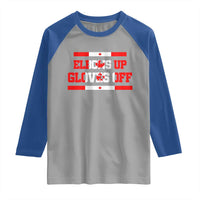 Elbows Up Gloves Off Raglan Shirt Canadian Ice Hockey Lover Gift - Wonder Print Shop