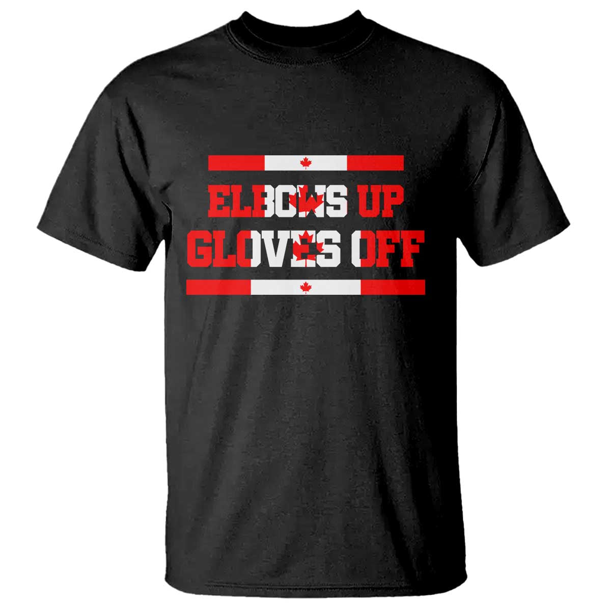 Elbows Up Gloves Off T Shirt Canadian Ice Hockey Lover Gift - Wonder Print Shop