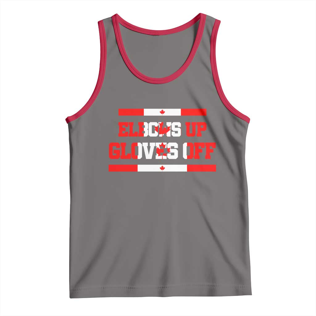 Elbows Up Gloves Off Tank Top Canadian Ice Hockey Lover Gift - Wonder Print Shop