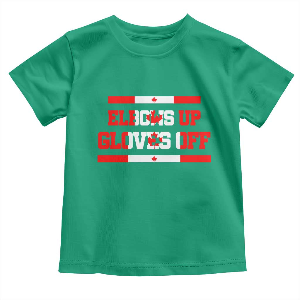 Elbows Up Gloves Off Toddler T Shirt Canadian Ice Hockey Lover Gift - Wonder Print Shop