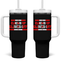 Elbows Up Gloves Off Tumbler With Handle Canadian Ice Hockey Lover Gift - Wonder Print Shop