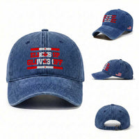 Elbows Up Gloves Off Washed Cotton Baseball Cap Canadian Ice Hockey Lover Gift