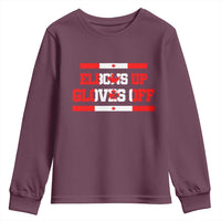 Elbows Up Gloves Off Youth Sweatshirt Canadian Ice Hockey Lover Gift - Wonder Print Shop
