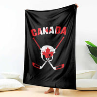 Canada Hockey Fan Ice Hockey Gear Red White Gift Throw Blanket - Wonder Print Shop